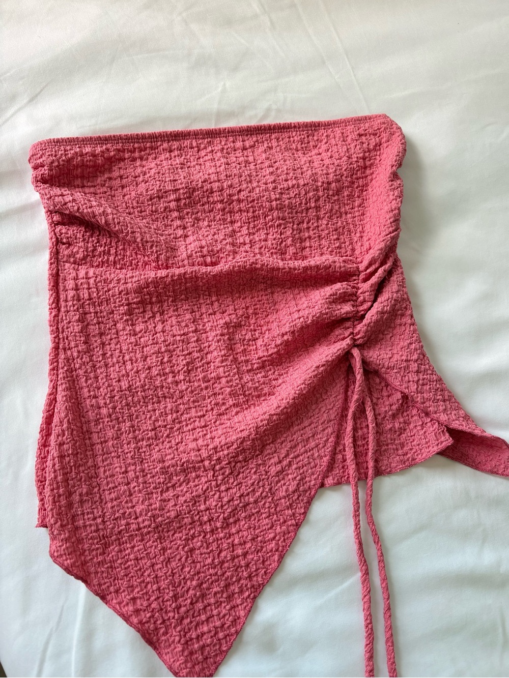 NWT Pink Ruched Side Drawstring Top